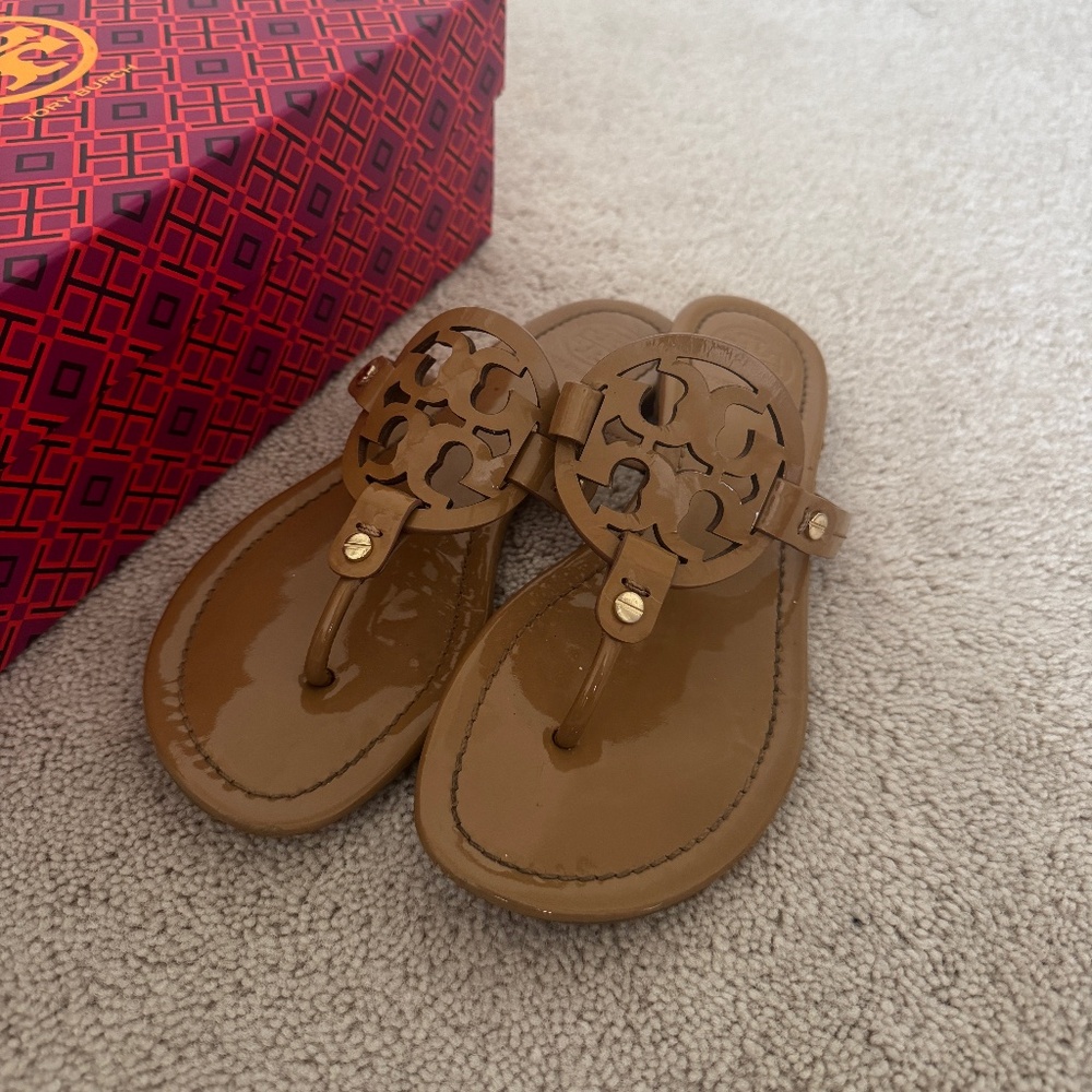Tory Burch Miller Patent Sandal Sand